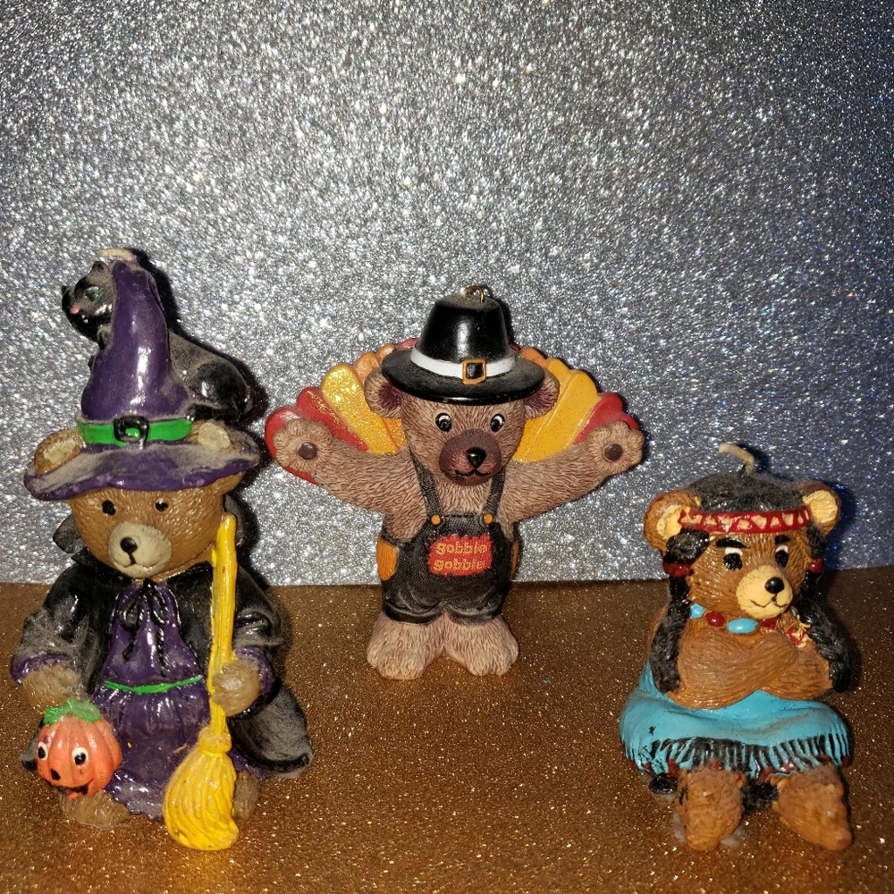 Thanksgiving Halloween Vintage Claire's Bears